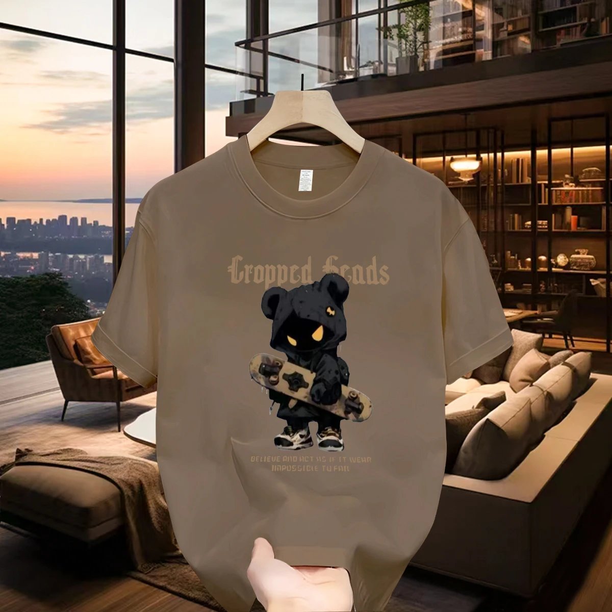 Design Graphic Print Navy T-Shirt Tops.t Shirts - 5