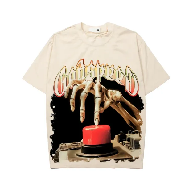 Godspeed Skeleton Newspaper Graphic T-Shirt Black - 27