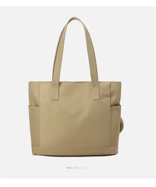 Design Tote Bag Olive Green Nylon Handbag with Detachable Coin Purse - 32