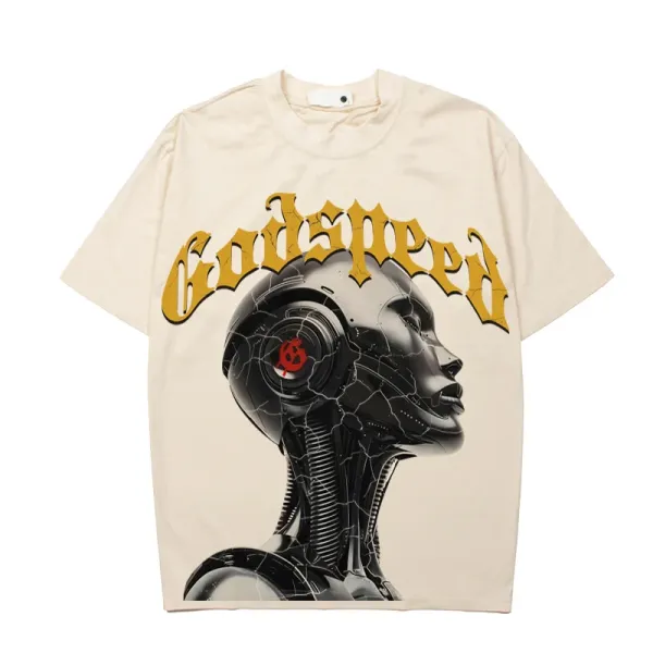 Godspeed Skeleton Newspaper Graphic T-Shirt Black - 35