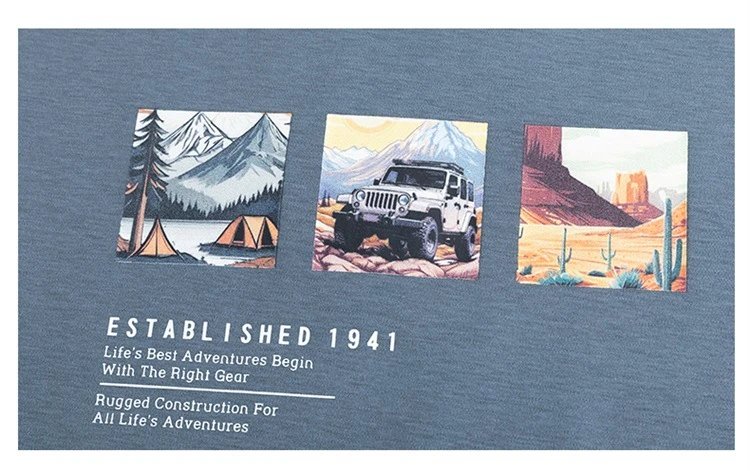 Design Jeep Spirit Graphic Print White T-Shirt T-Shirts - 27