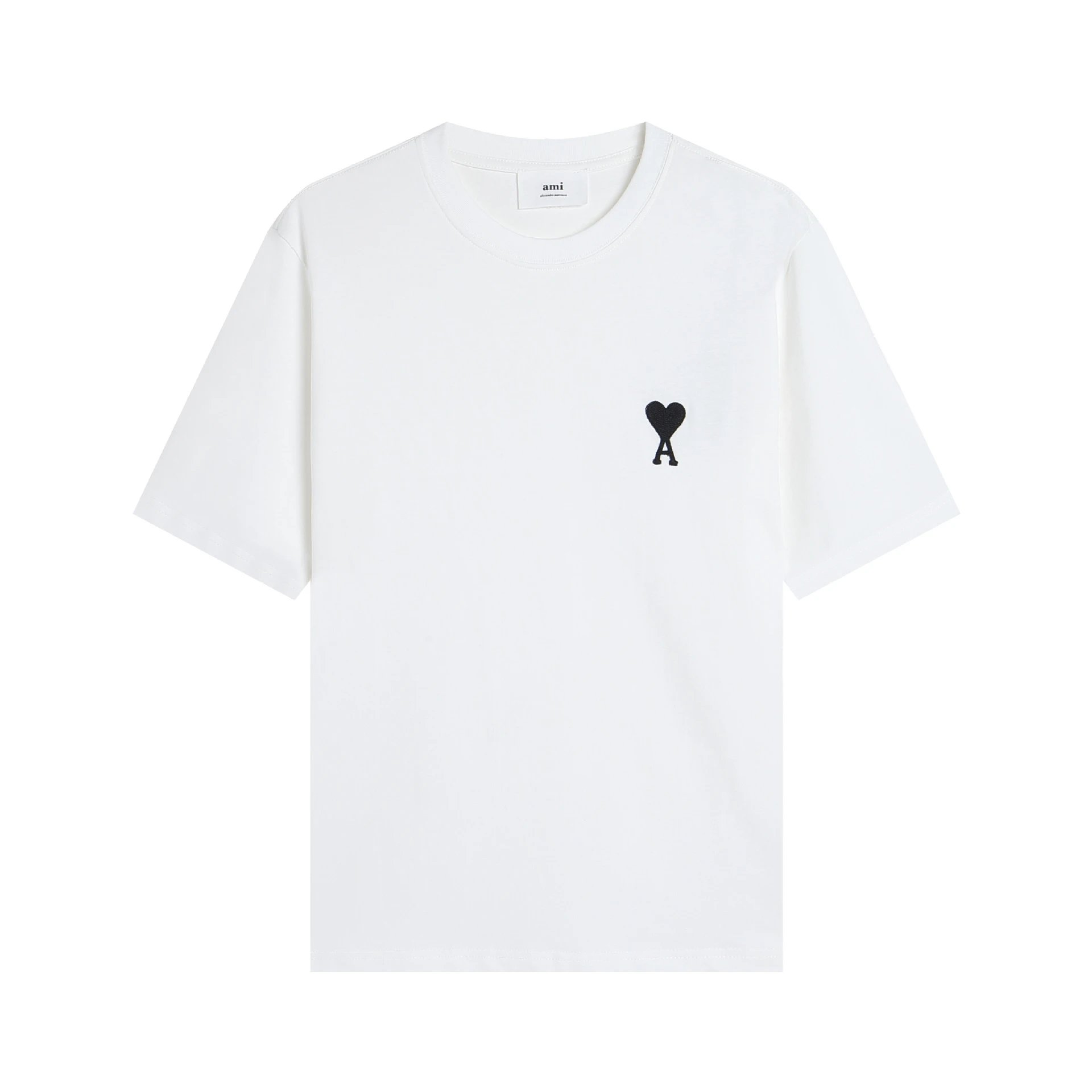 AMI Paris Logo Embroidered Beige T-Shirt - 10