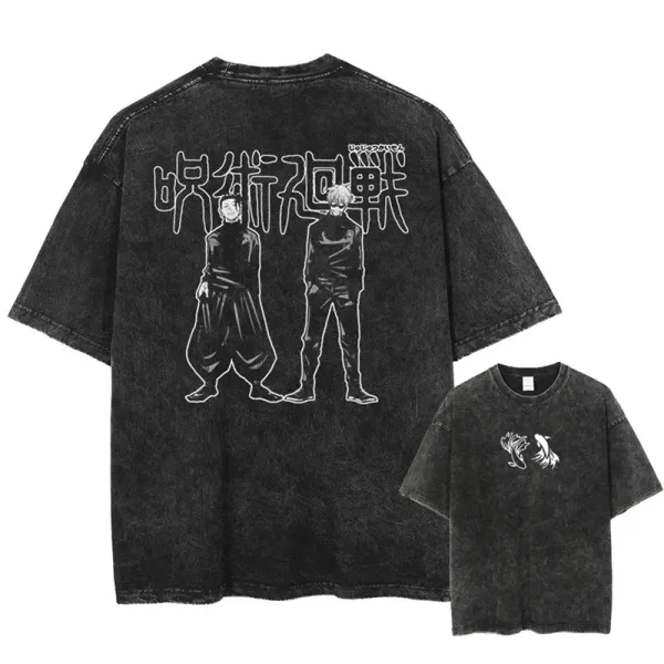 Design Jujutsu Kaisen Graphic Washed Black T-Shirt - 1