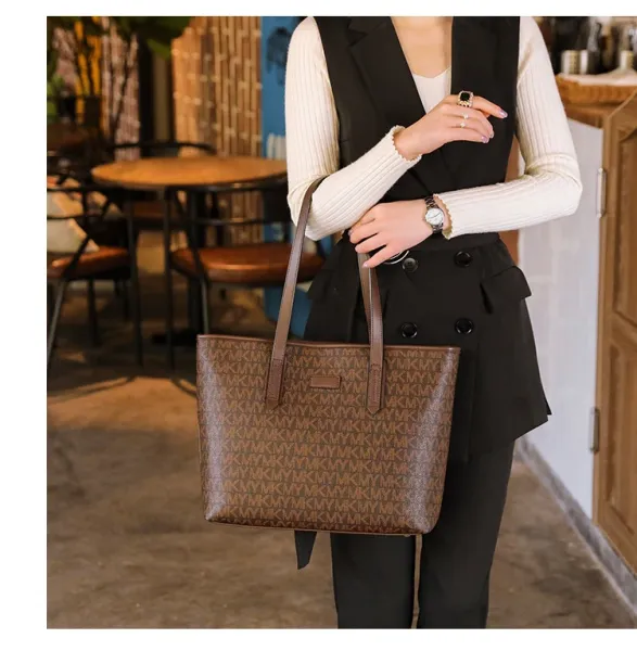 MMY Monogram Tote Bag Set Brown - 17