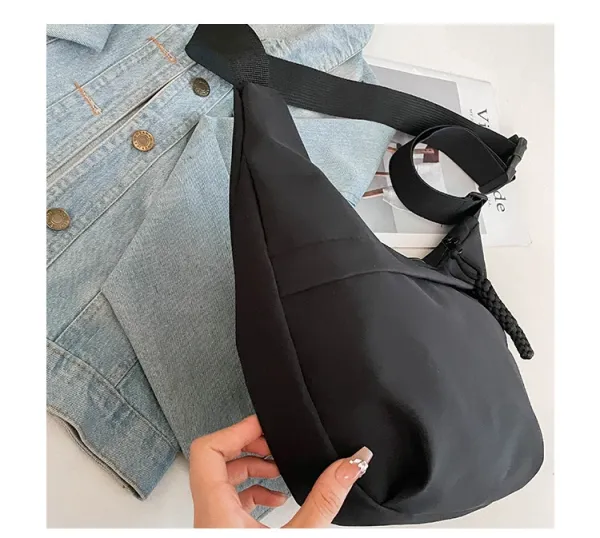 Design Minimalist Black Hobo Crossbody Bag - 46
