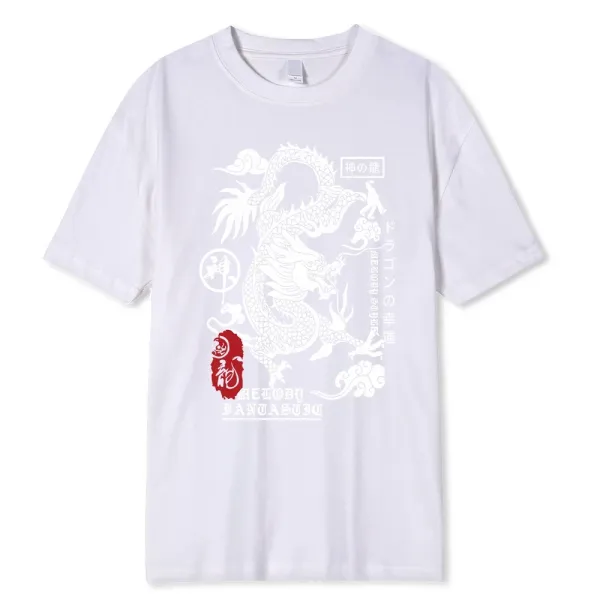 Design Dragon Motif Orange T-Shirt - 5