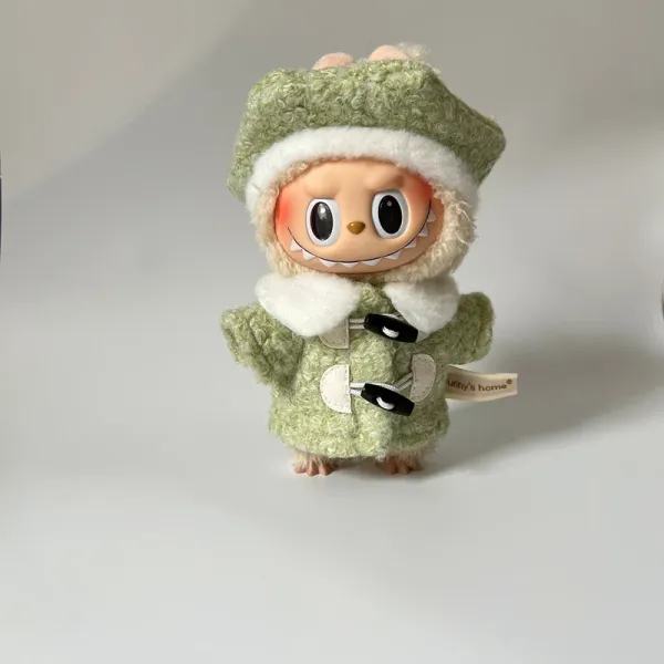 Pop Mart Labubu Duffle Coat Green Plush Doll Accessories - 5