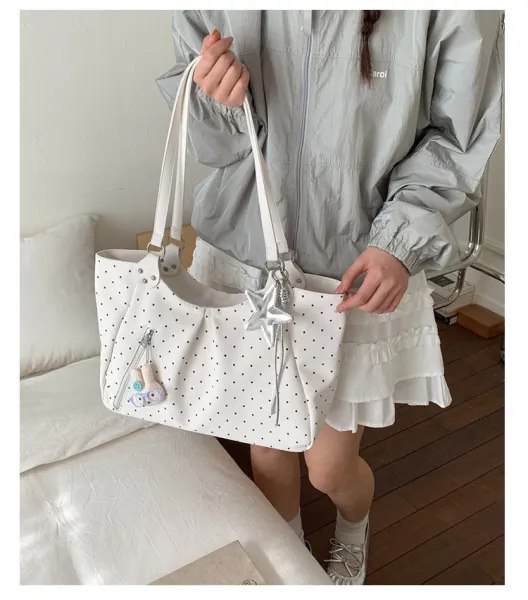 Design Polka Dot Tote Bag White - 31