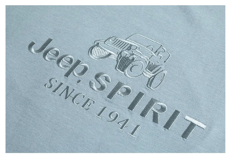 Design Jeep Spirit Graphic Embossed T-Shirt Charcoal Gray T-Shirt T-Shirts - 26
