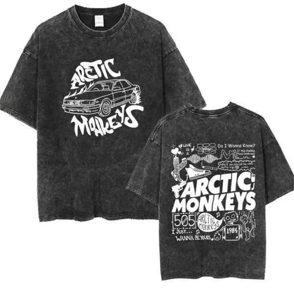 Design Arctic Monkeys Graphic Acid Wash T-Shirt T-Shirts - 1
