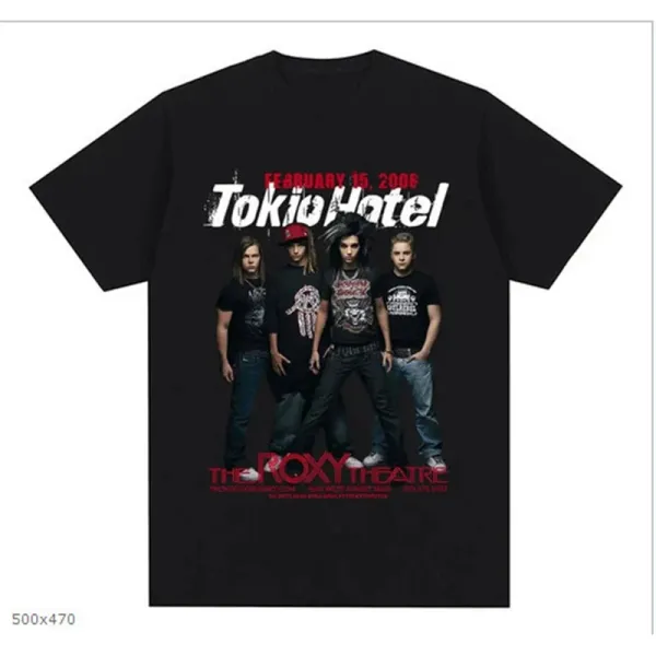 Design Tokio Hotel Concert Tour Black T-Shirt T-Shirts - 1