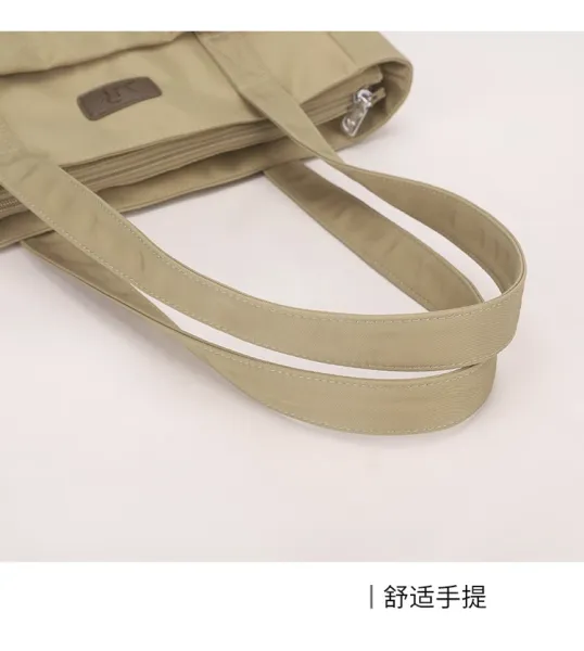 Design Tote Bag Olive Green Nylon Handbag with Detachable Coin Purse - 19