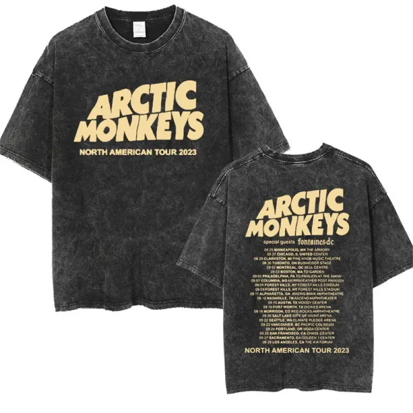 Design Arctic Monkeys North American Tour 2023 Acid Wash T-Shirt T-Shirts - 1
