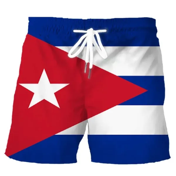 Design American Flag Print Swim Shorts Swimwear - 4