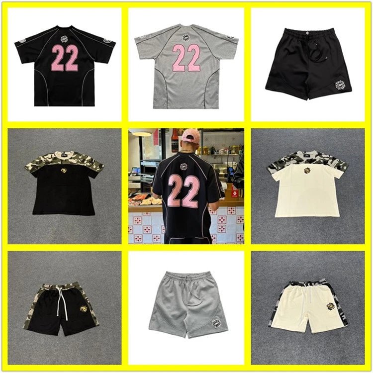 2025 New Cross-border Supply Foam Star Letter Print Street Hip Hop Loose Men Women Short Sleeve T-Shirt Heavyweight