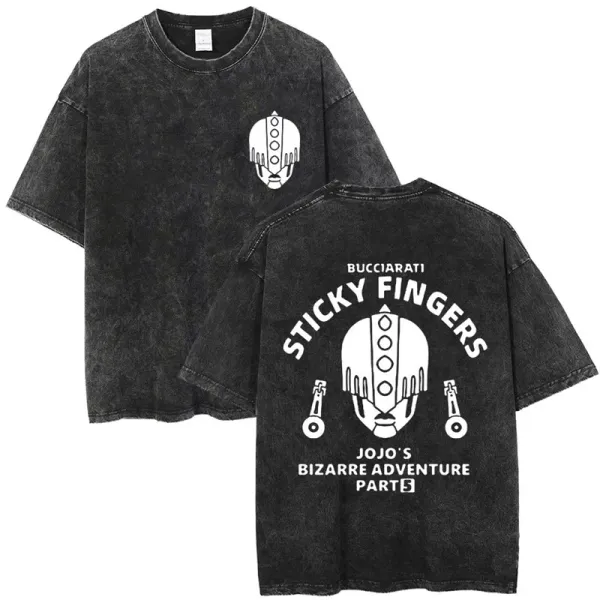 Design JoJo's Bizarre Adventure Part 5 Sticky Fingers Bucciariati T-Shirt Black T-Shirts - 1
