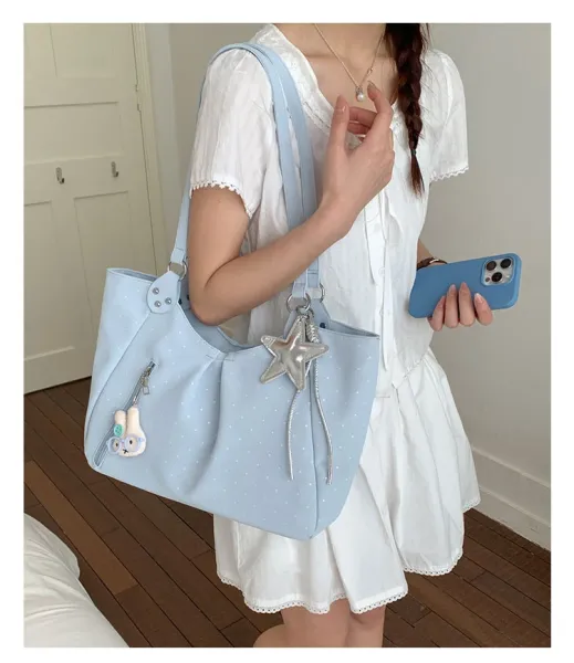 Design Polka Dot Tote Bag White - 26