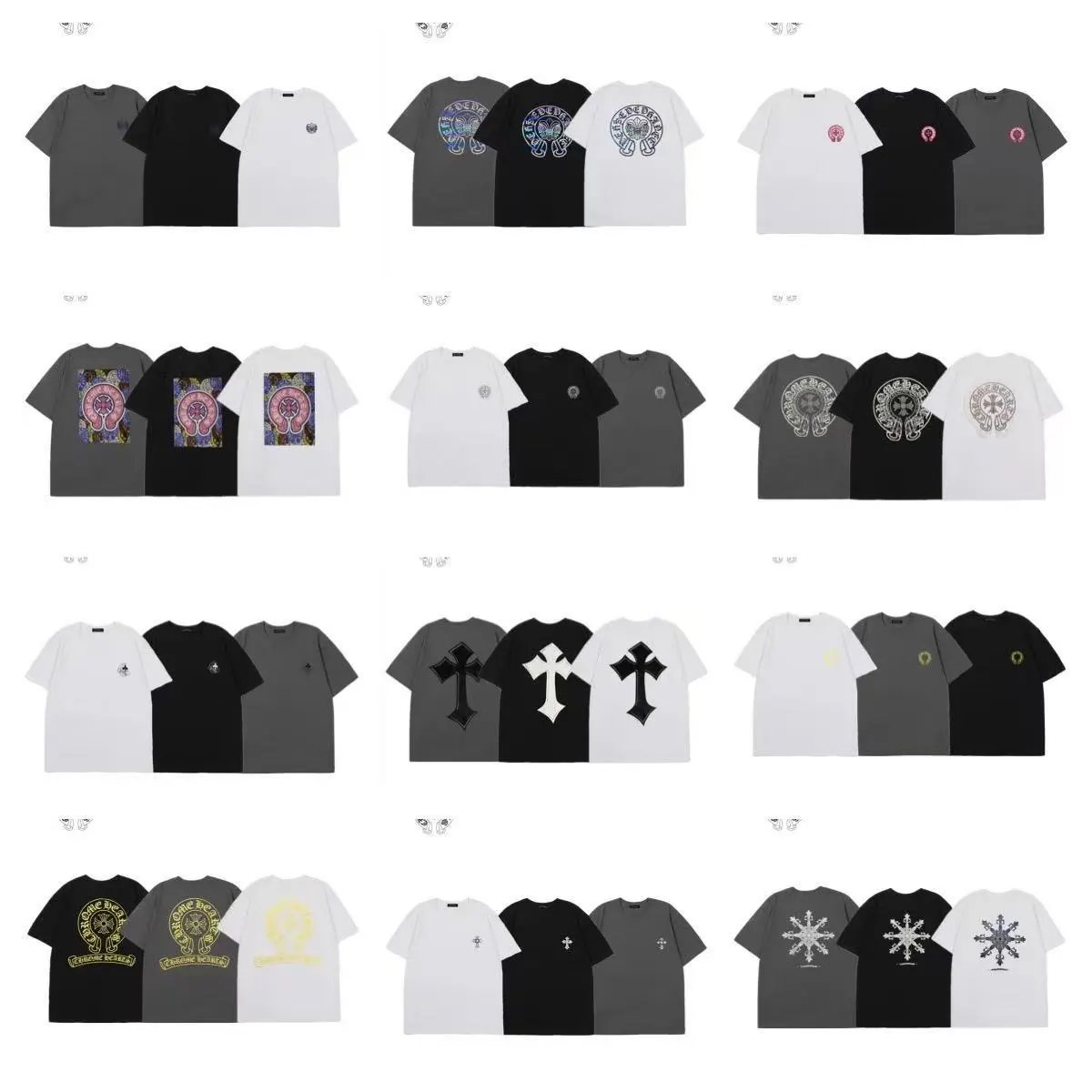 Chrome Hearts Cross Logo Embroidered White T-Shirt - 3