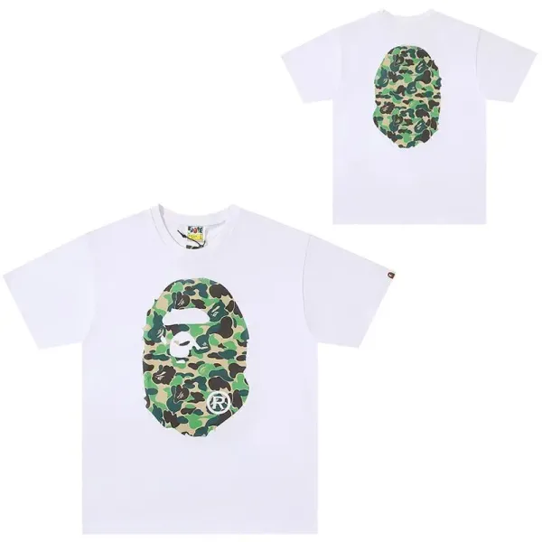 A Bathing Ape Camo Big Ape Head T-Shirt White - 1