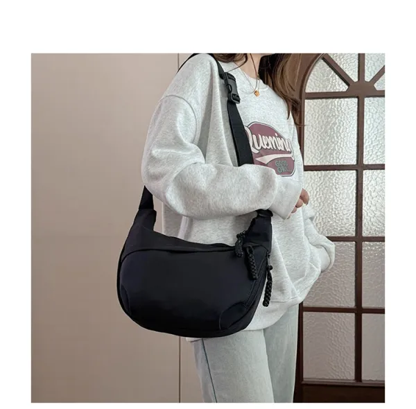 Design Minimalist Black Hobo Crossbody Bag - 27