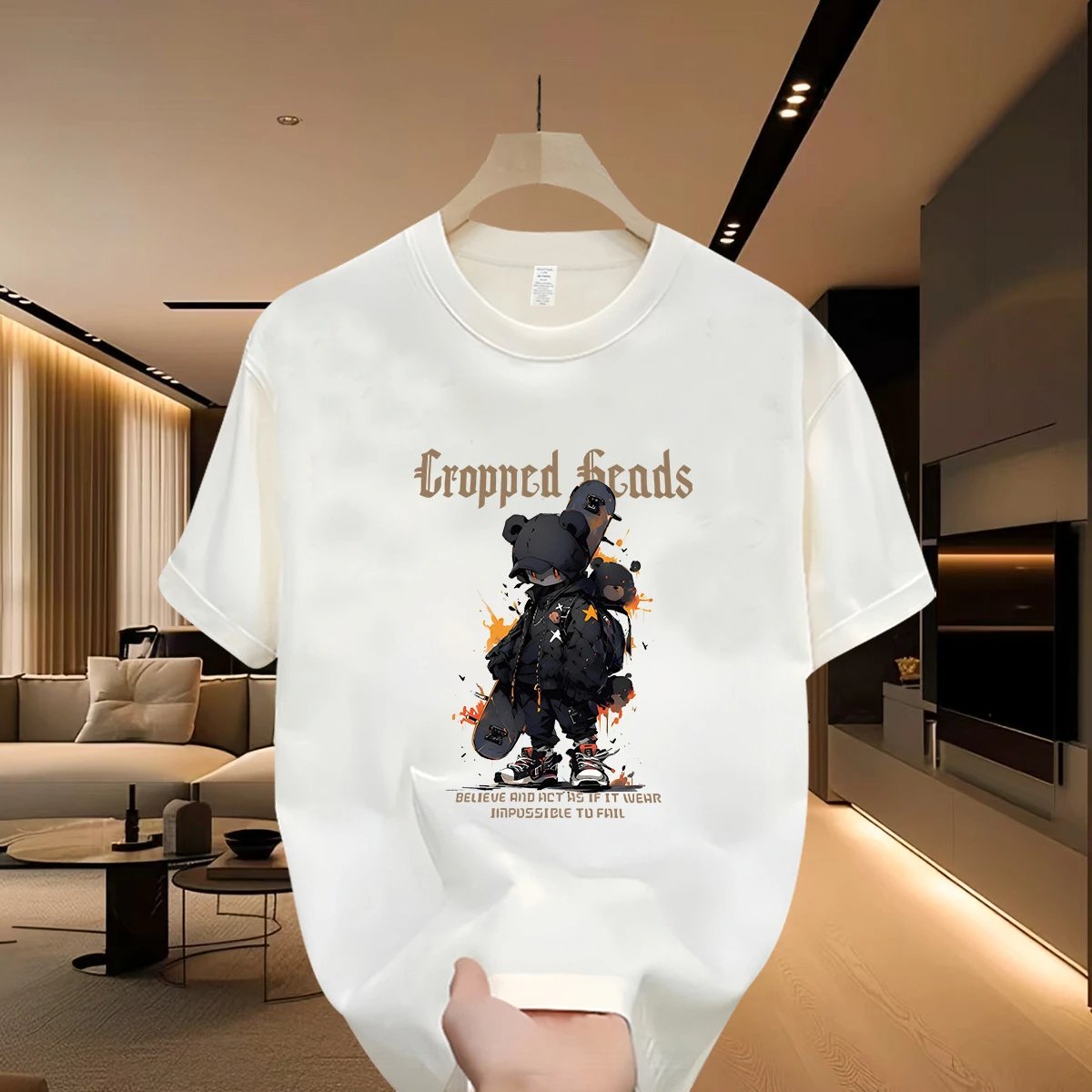 Design Graphic Print Navy T-Shirt Tops.t Shirts - 10