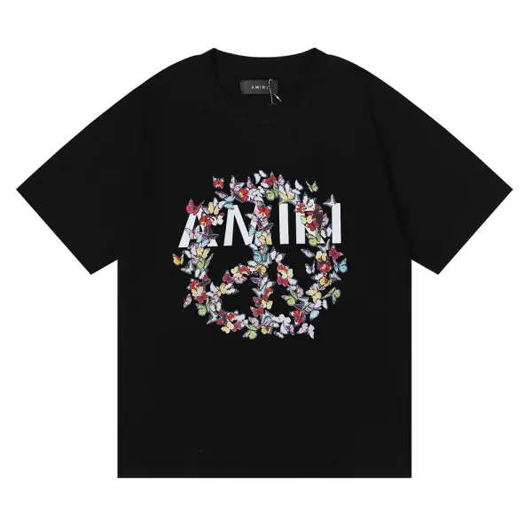 Amiri Butterfly Logo Print White T-Shirt - 7