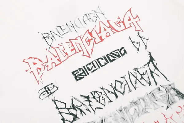 Balenciaga Distorted Logo White T-Shirt - 20