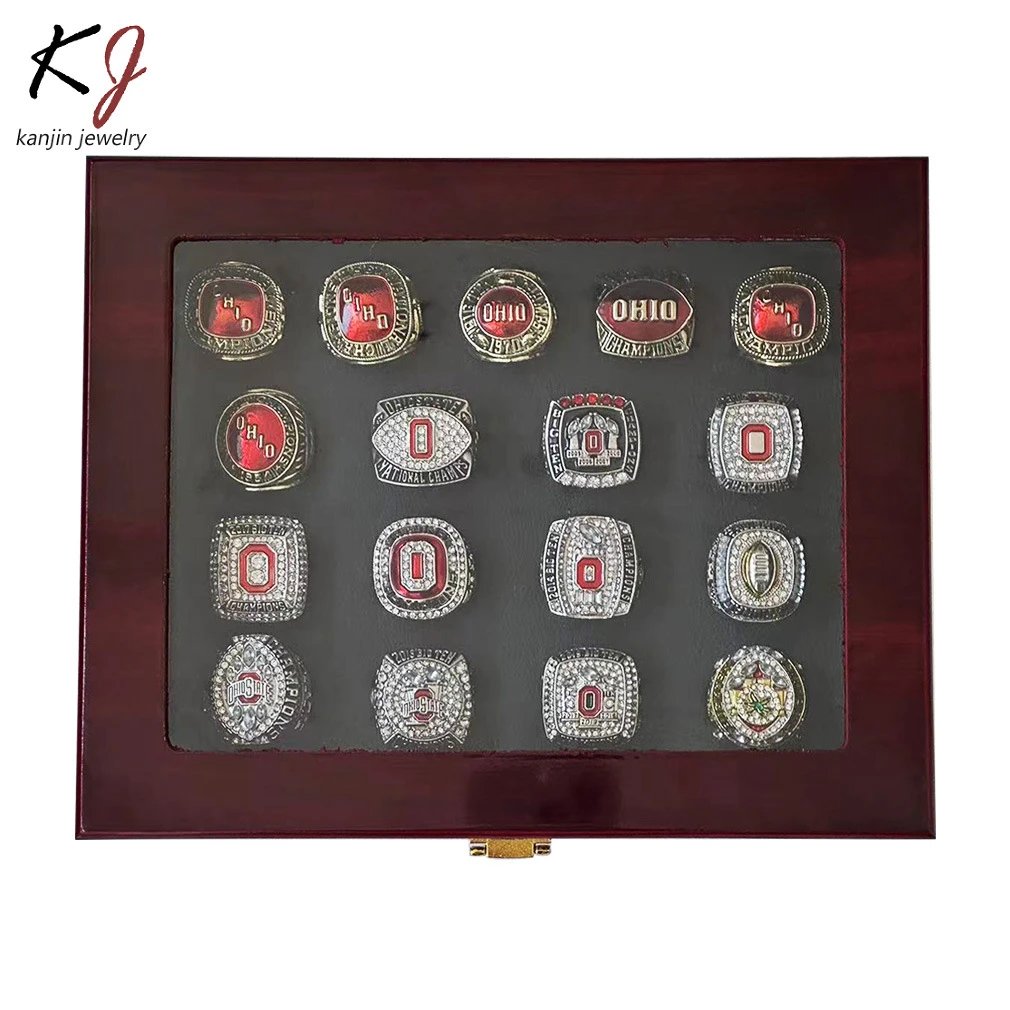 Design Kanjin Jewelry Ohio State Buckeyes Championship Rings Collection Red and Silver Rings Jewelry - 4