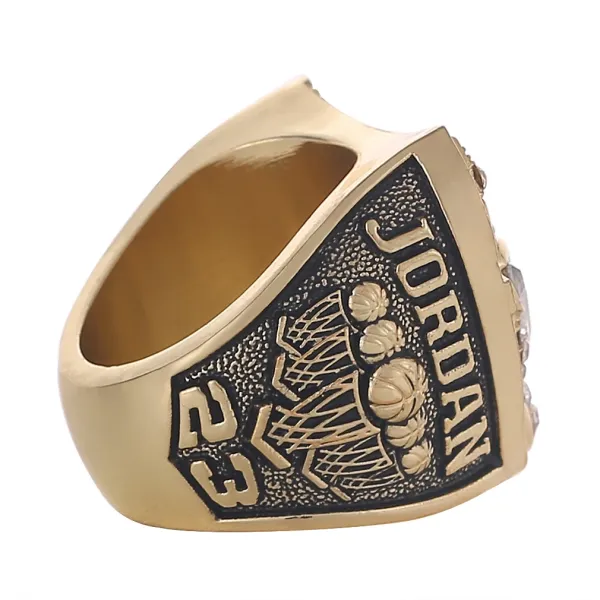 Chicago Bulls NBA Championship Ring Gold Crystal Jewelry - 5