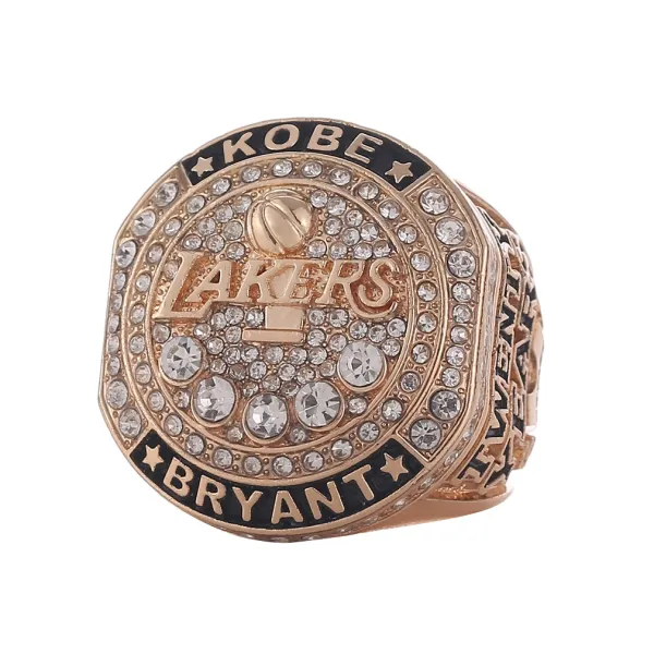 Los Angeles Lakers Kobe Bryant Championship Ring Replica Gold Crystal Jewelry - 4