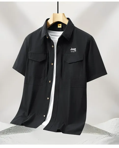 Design Jeep Spirit Short-Sleeve Utility Shirt Army Green Shirt - 14