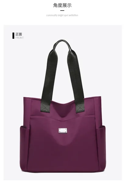 Design Tote Bag Teal with Black Straps Handbag - 26