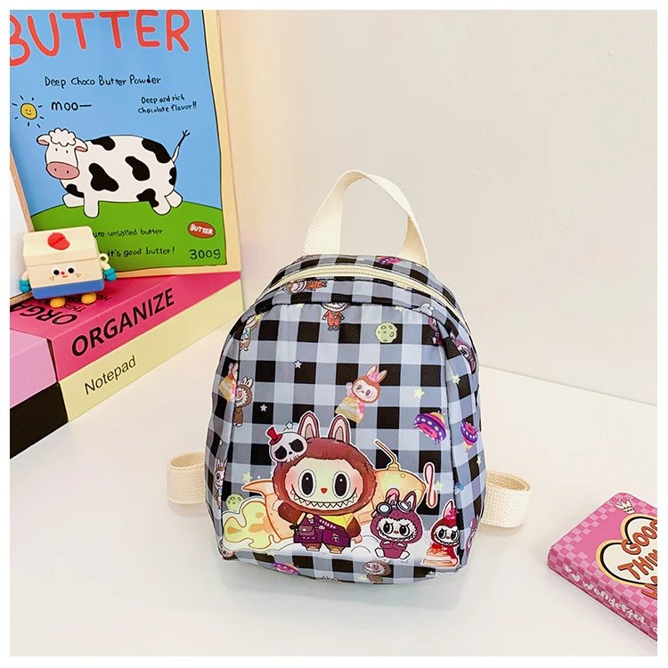 Design Mini Backpack Pink Gingham Rabbit Print Backpack - 27