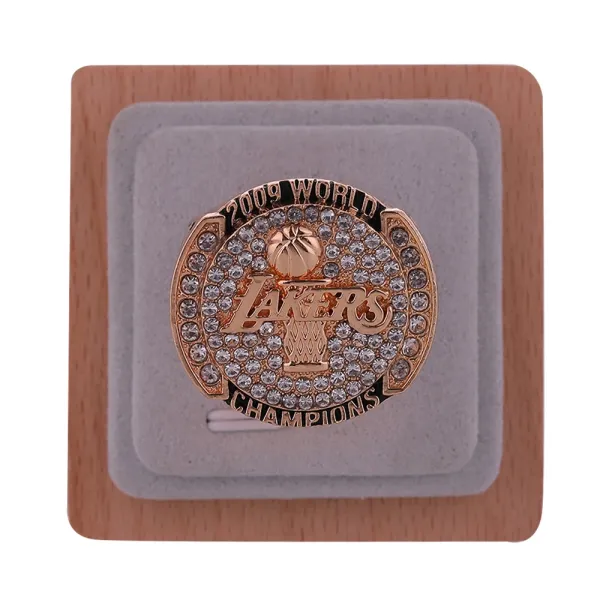 Los Angeles Lakers 2009 World Champions Ring Gold Tone Crystal-Embellished Jewelry - 1