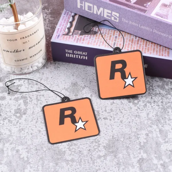Design Rockstar Games Logo Car Air Freshener Orange Accessories - 1