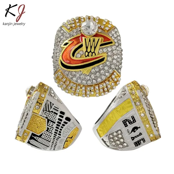Design Cleveland Cavaliers NBA Championship Ring Replica Gold Multicolor Ring Jewelry - 6
