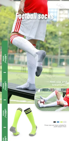 Design Knee-High Sport Socks Mint Green with Black Stripes Socks - 6