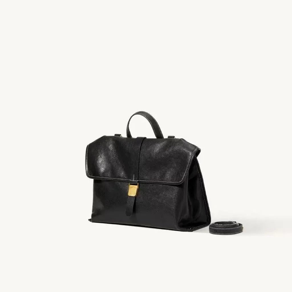 Leather Flap Messenger Bag Brown Crossbody Bags
