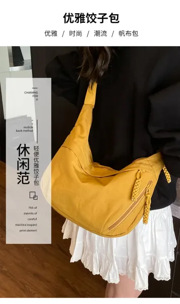 Design Hobo Bag Blue Minimalist Shoulder Bag - 5