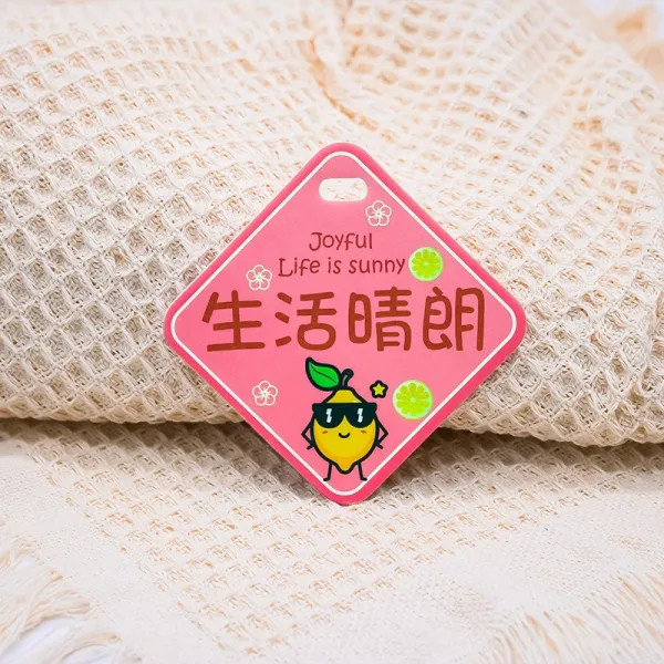 Design Joyful Life is Sunny Lemon Charm Pink Tag Accessory - 1