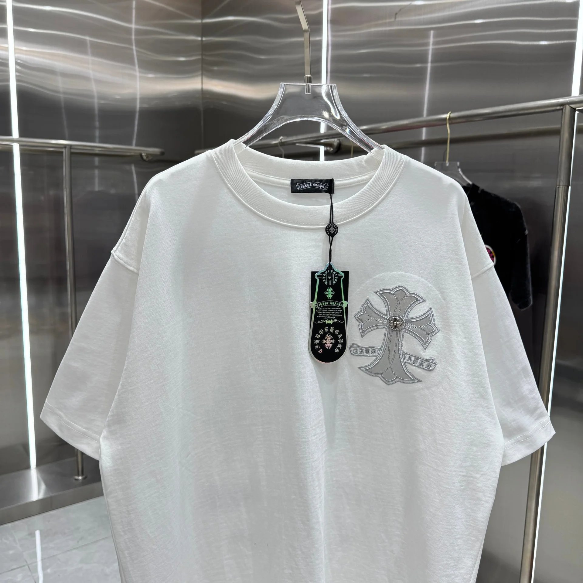 Chrome Hearts Cross Embroidered Black T-Shirt - 10