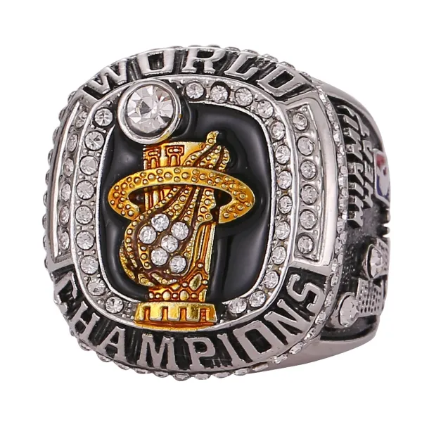 Design Miami Heat NBA Championship Ring Replica Silver Black Gold Jewelry - 4