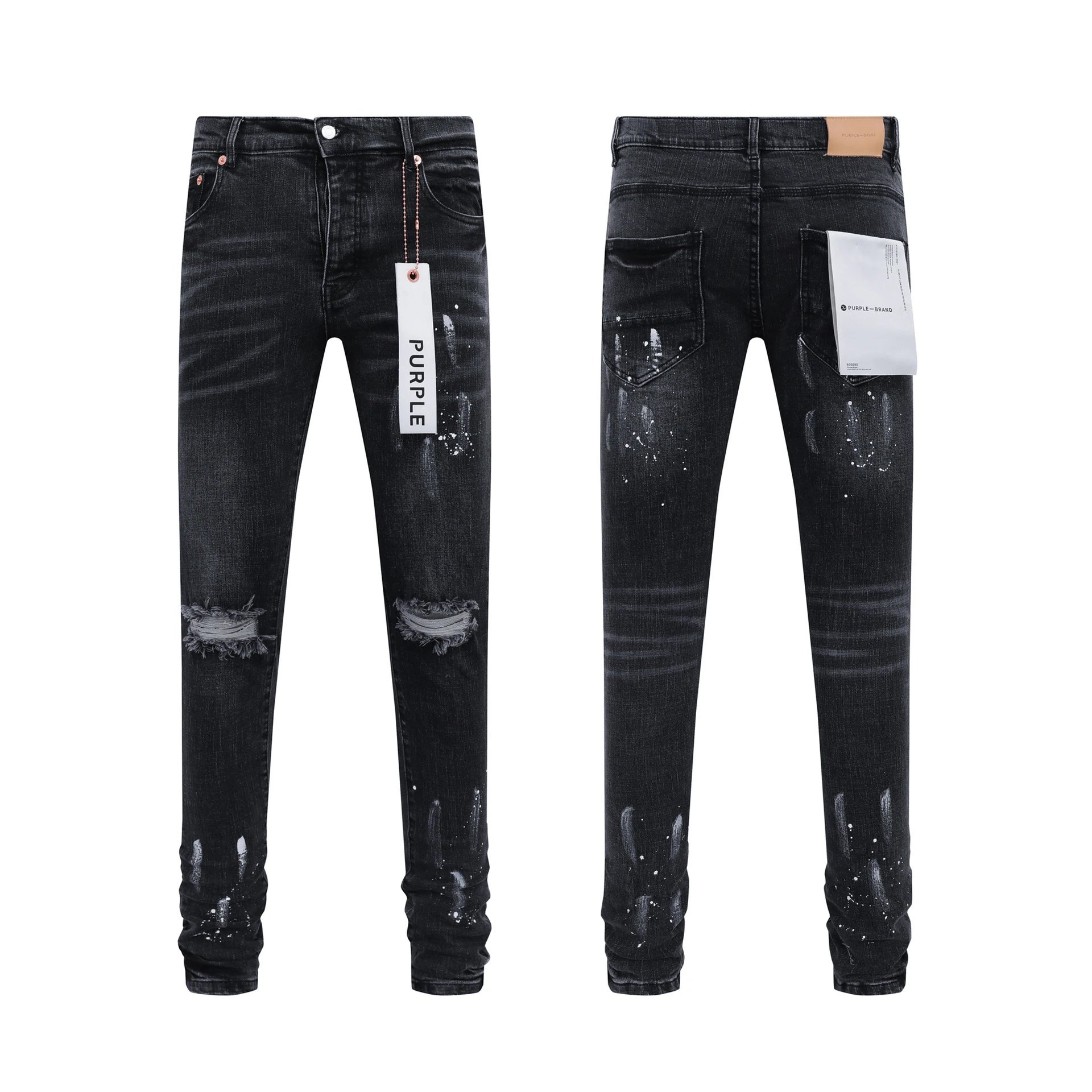 Purple Brand Logo-Embroidered Flared Black Jeans - 30