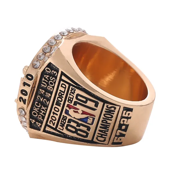 Los Angeles Lakers Championship Ring Gold Crystal Jewelry - 4