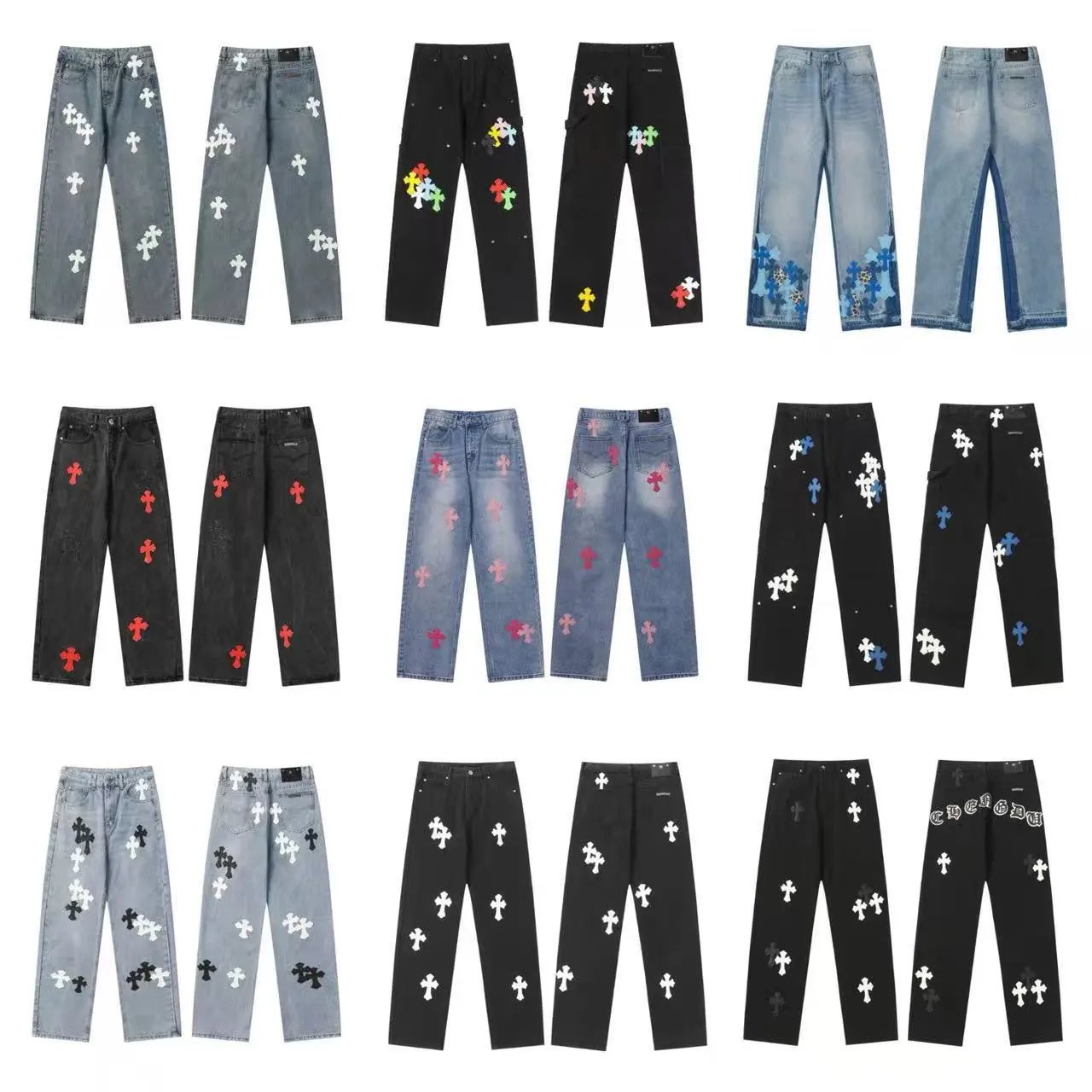 Chrome Hearts Cross Embroidery Jeans