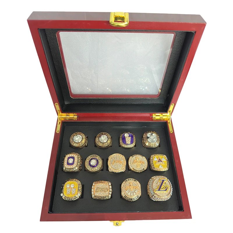 Los Angeles Lakers Championship Rings Collection Gold Multicolor Jewelry - 3