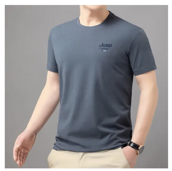 Design Jeep Spirit Classic Fit Crew Neck T-Shirt Brown T-Shirts - 12