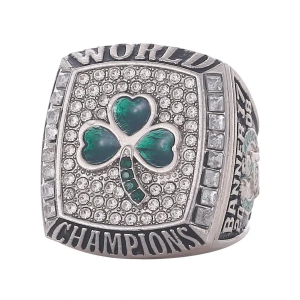 Design Boston Celtics Championship Ring Replica Silver Green Shamrock Jewelry - 3