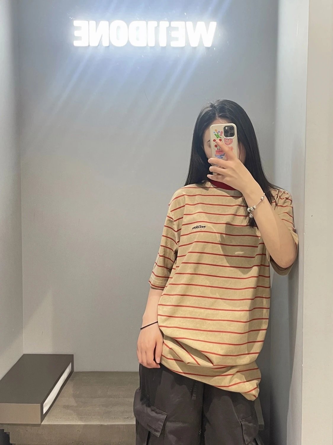 Design Welldone Sporty Striped T-Shirt Black T-Shirts - 36