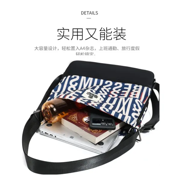 Design Bufan Collection Letter Print Navy Blue Shoulder Bag Shoulder Bags - 15